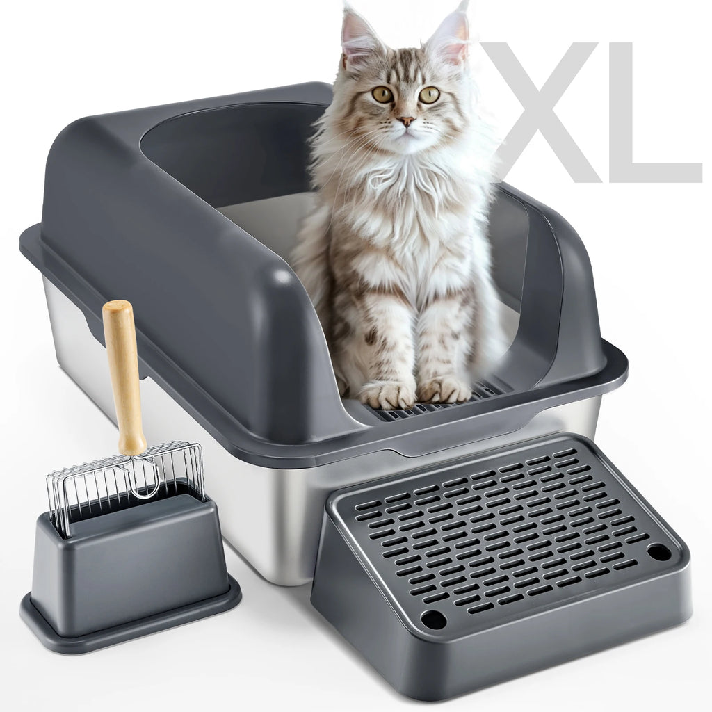 SucceBuy XM-0012 Stainless Steel Cat Litter Box