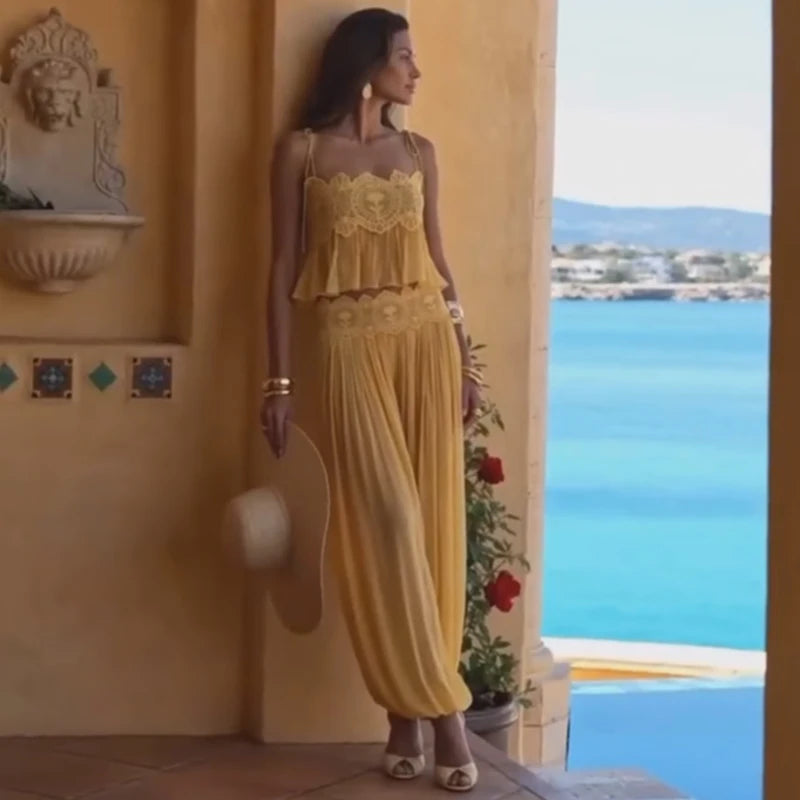 Women's Lace-Look Top and Pants — Top or Set Options