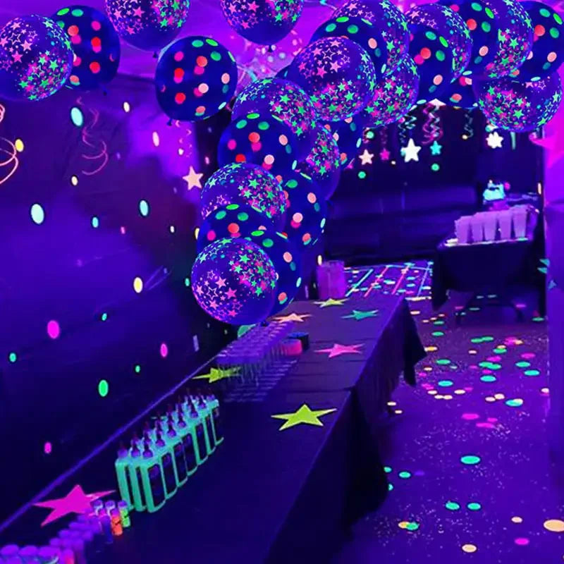 12-Inch Fluorescent Dot Latex Party Balloons