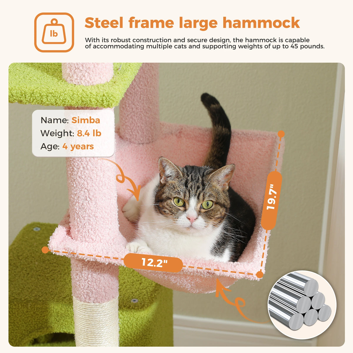 Multi-Level Cat Tree with Scratching Posts, Cozy Condo, Hammock, Large Cat Tower for Indoor Cats, Cat Scratching Board, Cat Toys Whispering Desires Shoppe