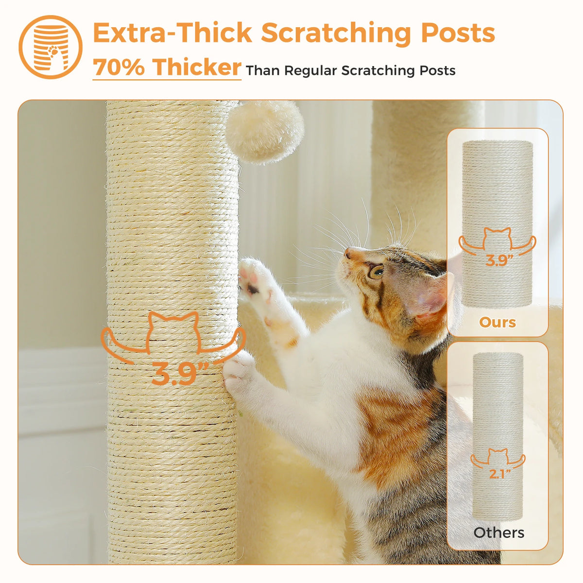 147cm Cat Tree with Large Condo & Hammock
