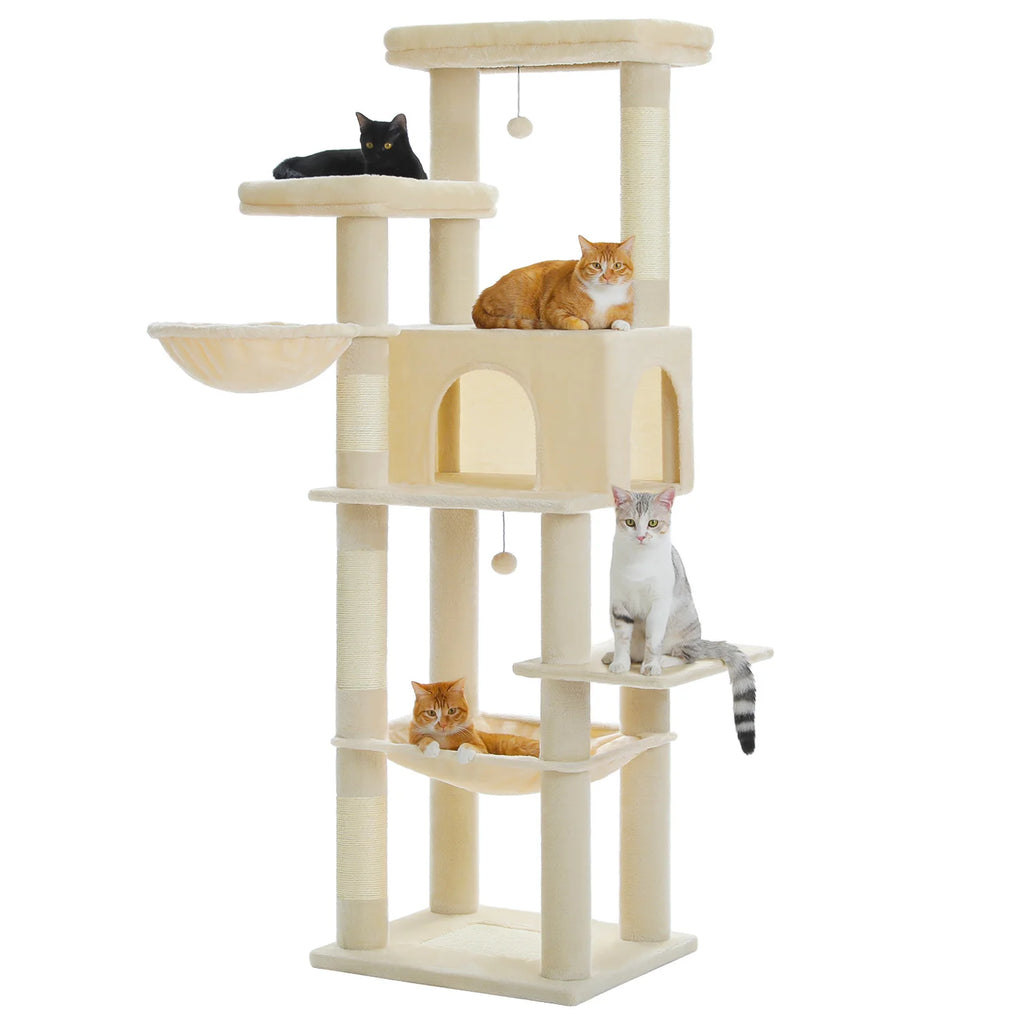 Large Cat Tree for Indoor Cats Multi-Level Cat Tower with Scratching Posts Soft Hammock Large Cat Condo Cat Accessories Cat Toys Whispering Desires Shoppe