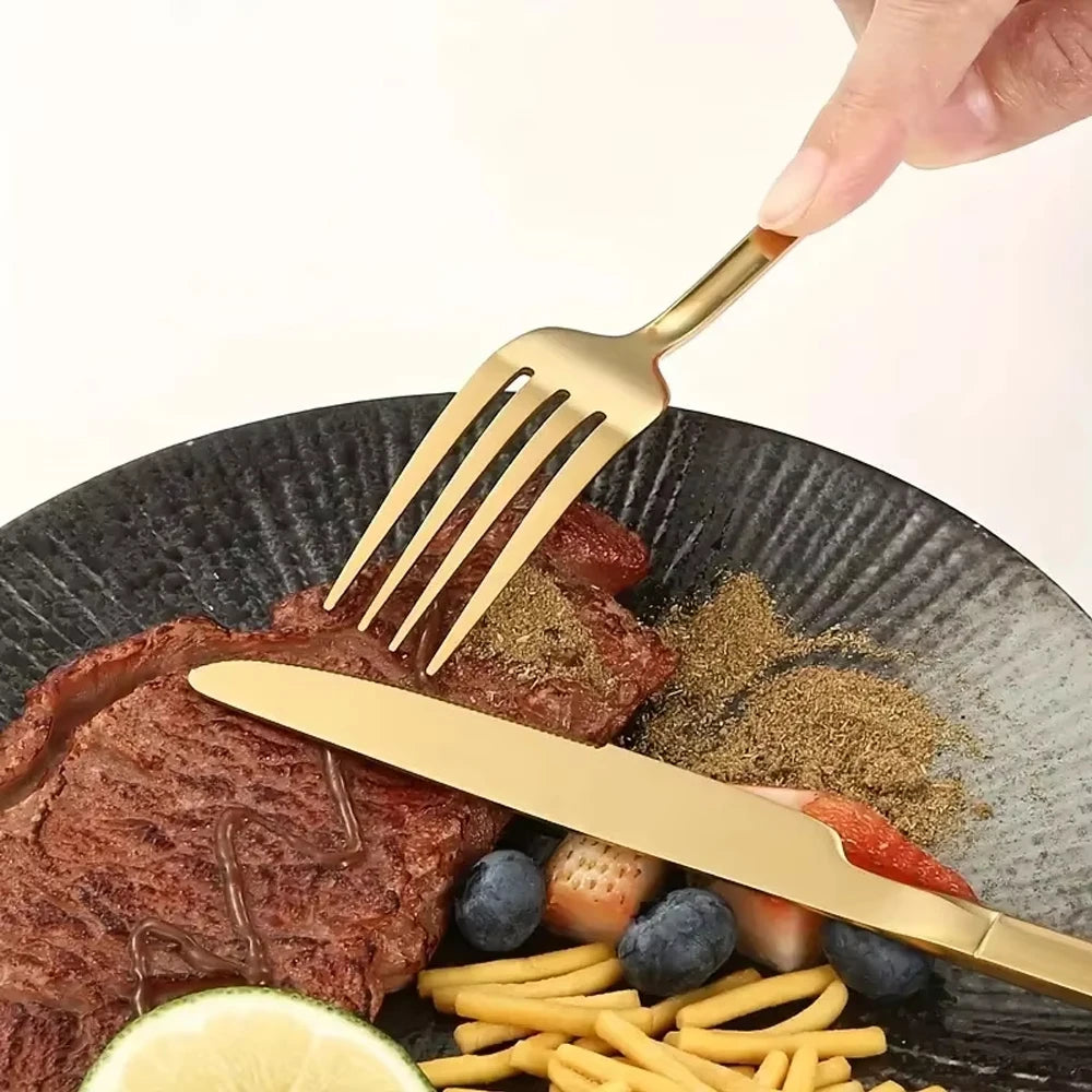 Gold-Finish Stainless Steel Flatware — Assorted Packs