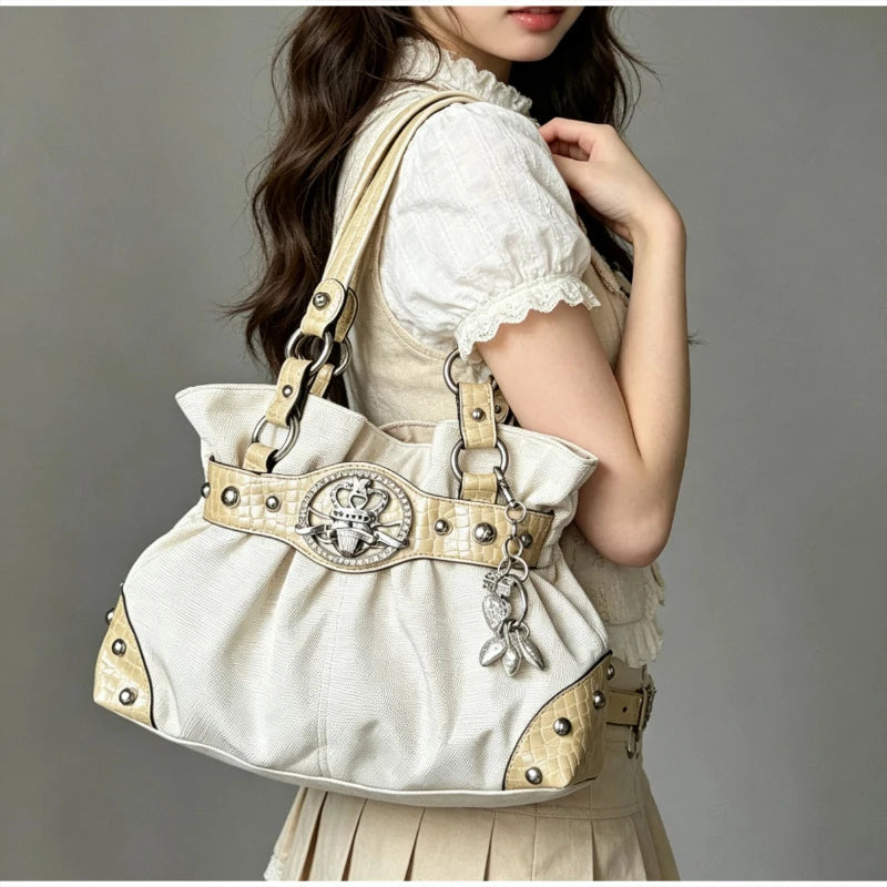Women's Y2K Studded Shoulder Bag