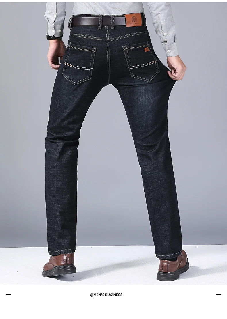 Men's Slim Straight-Leg Black Jeans