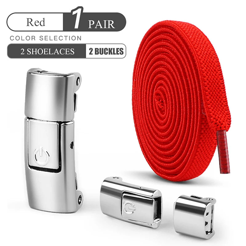 No-Tie Elastic Shoelaces with Press Locks – 8 mm
