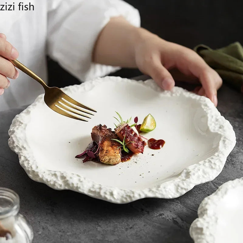 Plain Porcelain Dinner Plates — Assorted Sizes