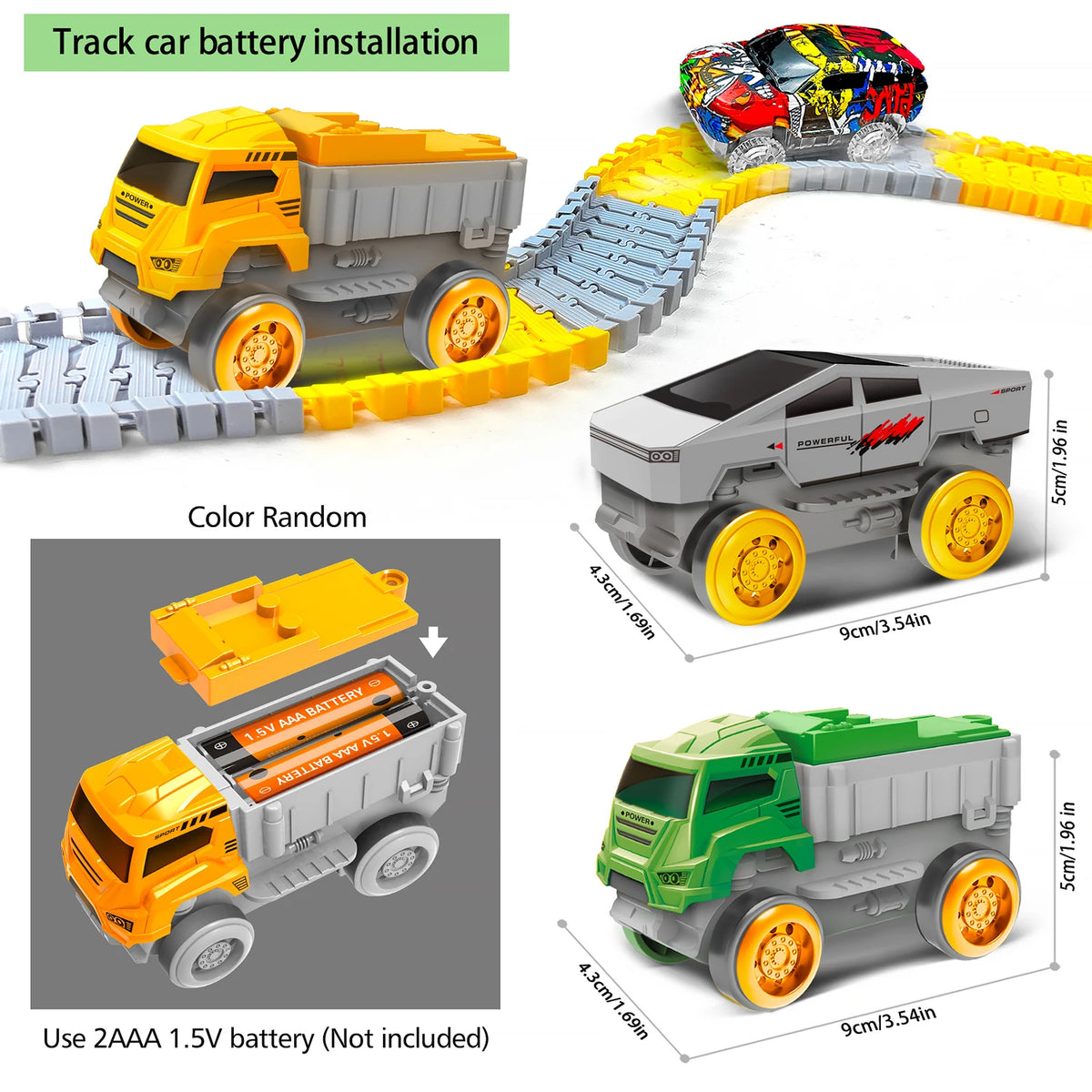 Flexible Race Track with Light-Up Climbing Toy Car