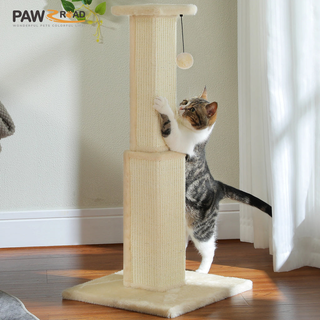 Tall Sisal Cat Scratching Post with Dangling Ball