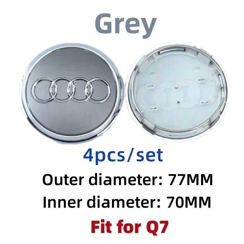Replacement Wheel Center Caps – Set of 4, 60–77 mm Options