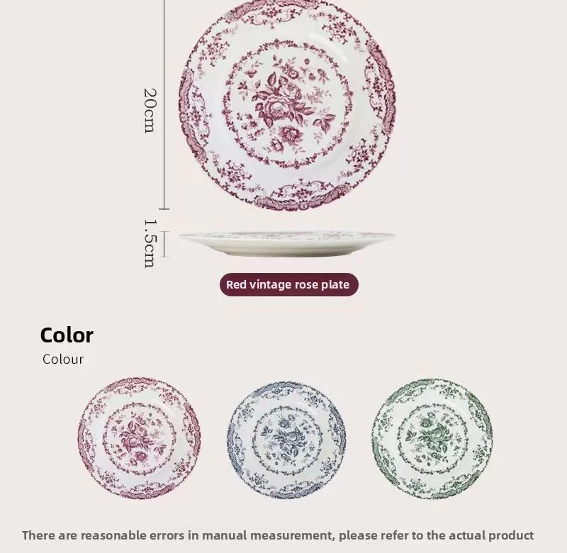 PDQ French Rose Ceramic Dinner Plate