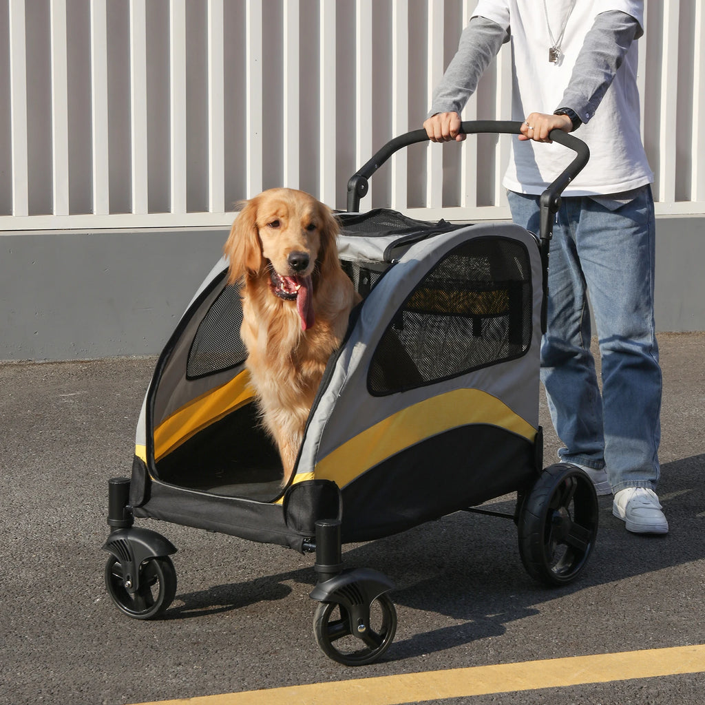 Foldable Four-Wheel Pet Stroller