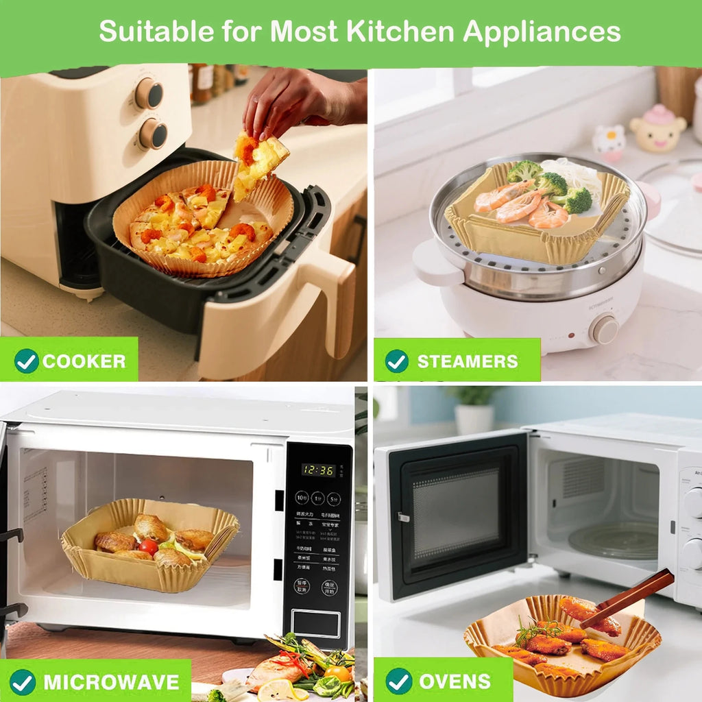Square Parchment Air Fryer Liners, 200 Count