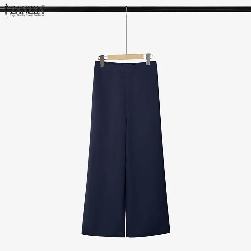 ZANZEA Sleeveless Button Blouse & Pants Set
