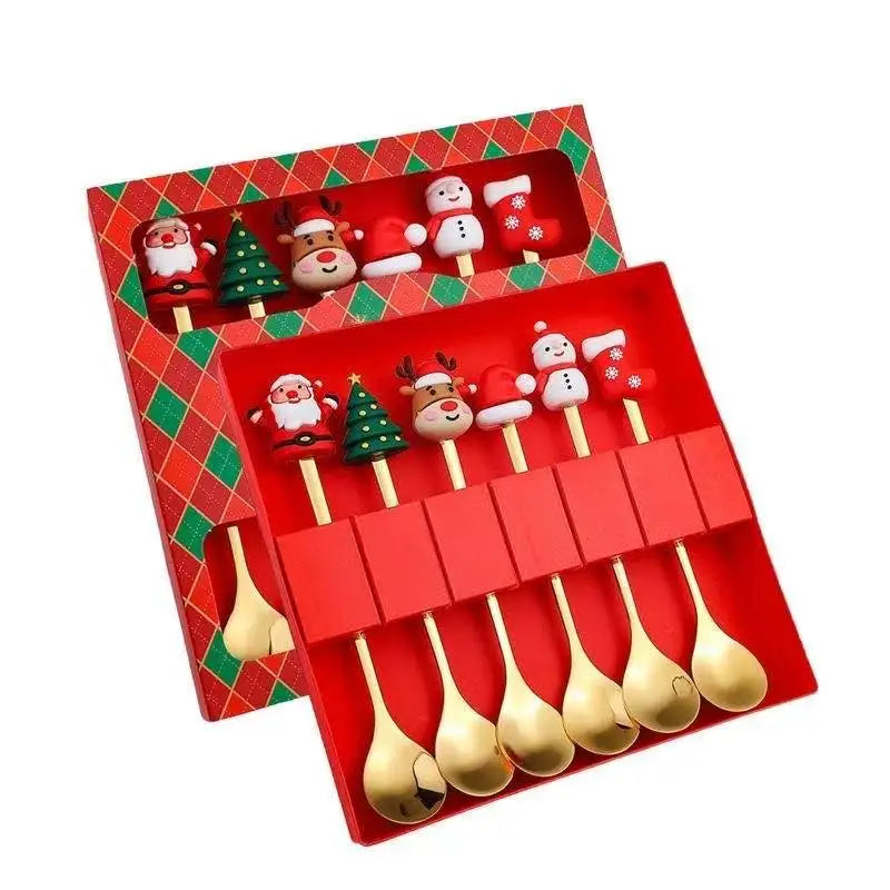Christmas Stainless Steel Spoons and Forks — 4 Pieces