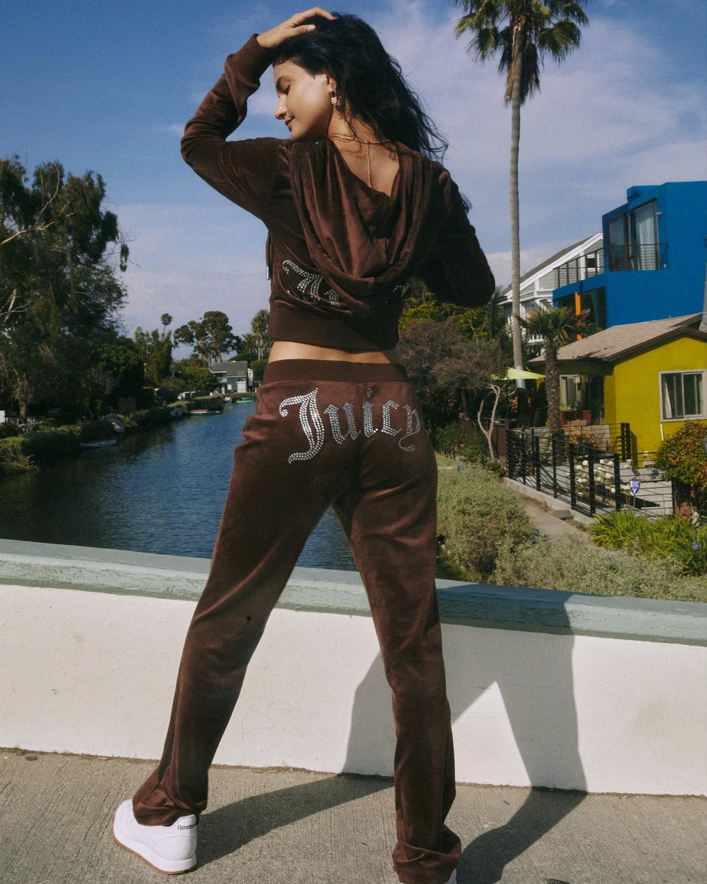 Women's Velvet-Look Embellished Hoodie and Pants Set