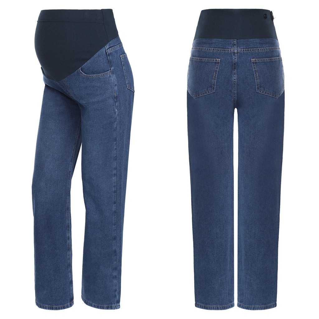 Pregnant Women Jeans High Waist Support Belly Maternity Hip Lifting Elastic Denim Pants Shorts for Daily Work Street Loungewear Whispering Desires Shoppe