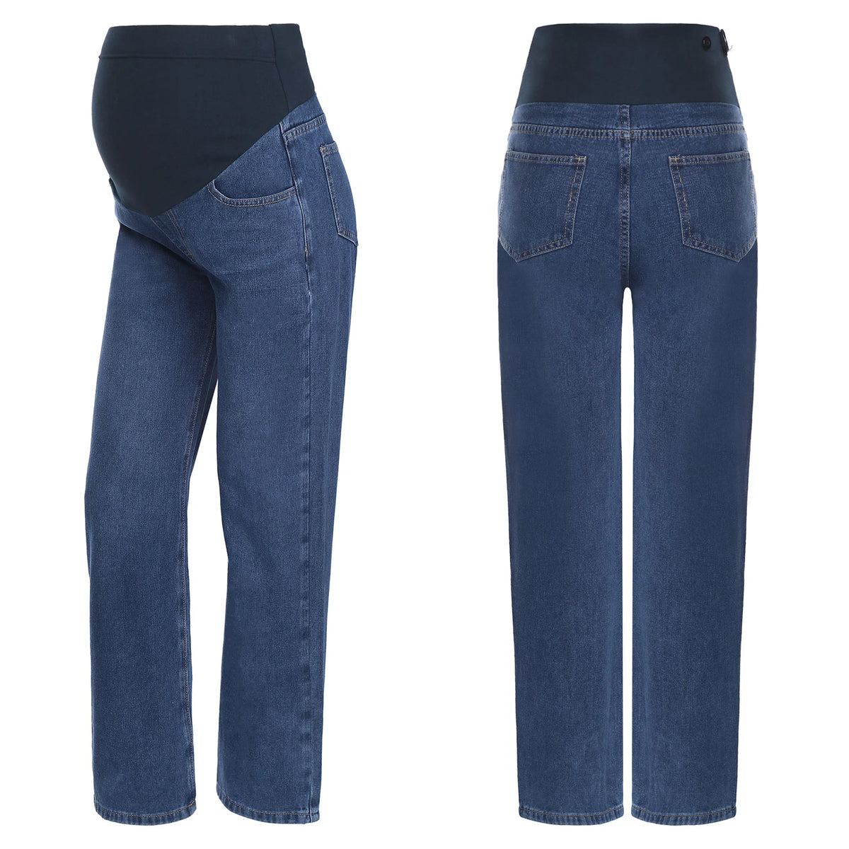 Pregnant Women Jeans High Waist Support Belly Maternity Hip Lifting Elastic Denim Pants Shorts for Daily Work Street Loungewear Whispering Desires Shoppe