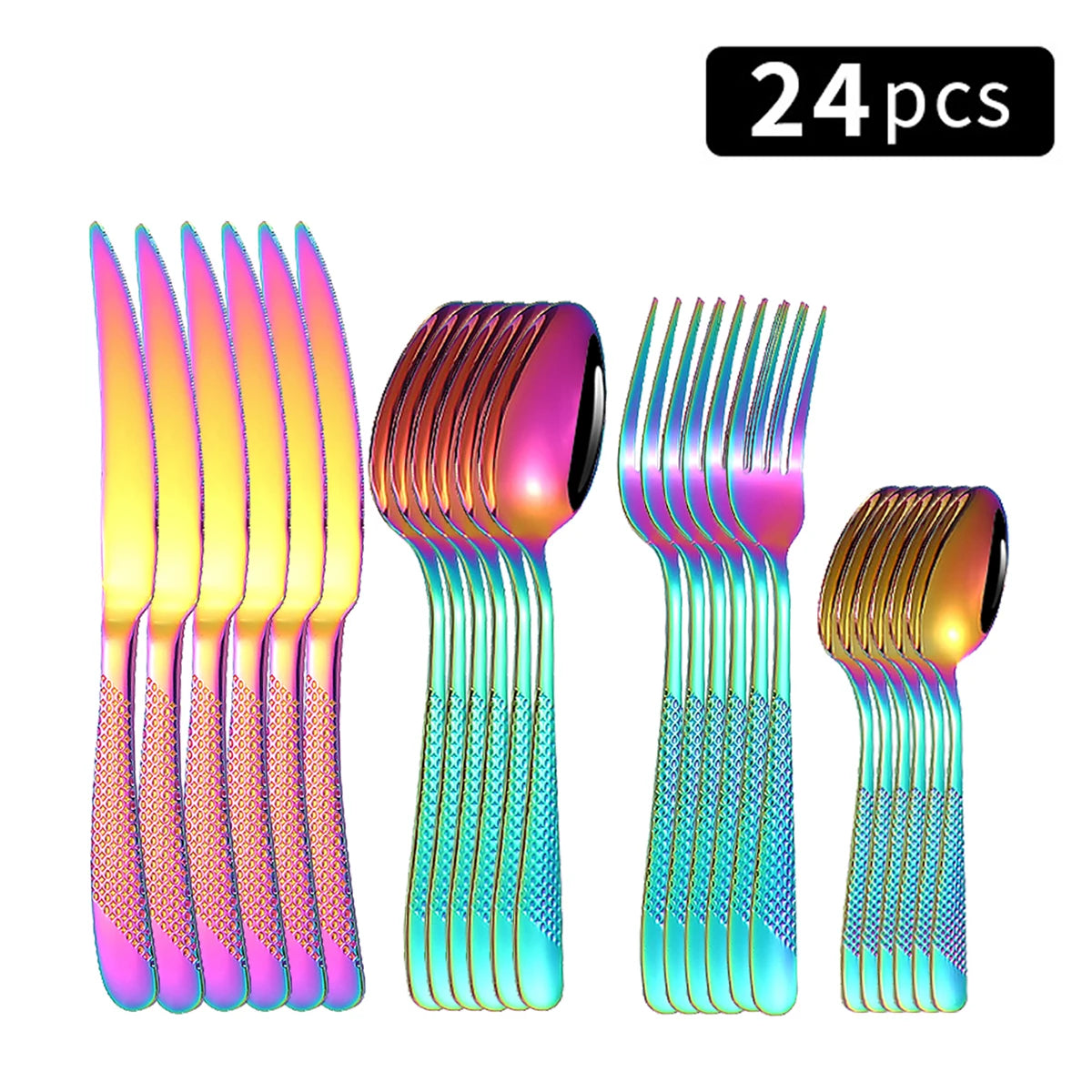 Star Diamond Stainless Steel Flatware — 24 Pieces