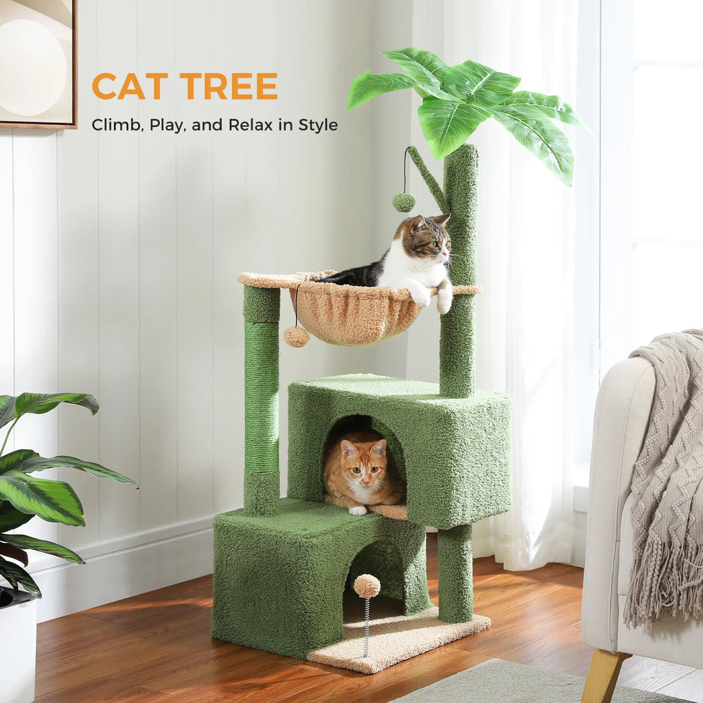 Cactus Cat Tree Small Cat Tower with Spacious Condo,Cozy Hammock,Dangling Ball,Scratching Post Cat Accessories for Indoor Cats Whispering Desires Shoppe