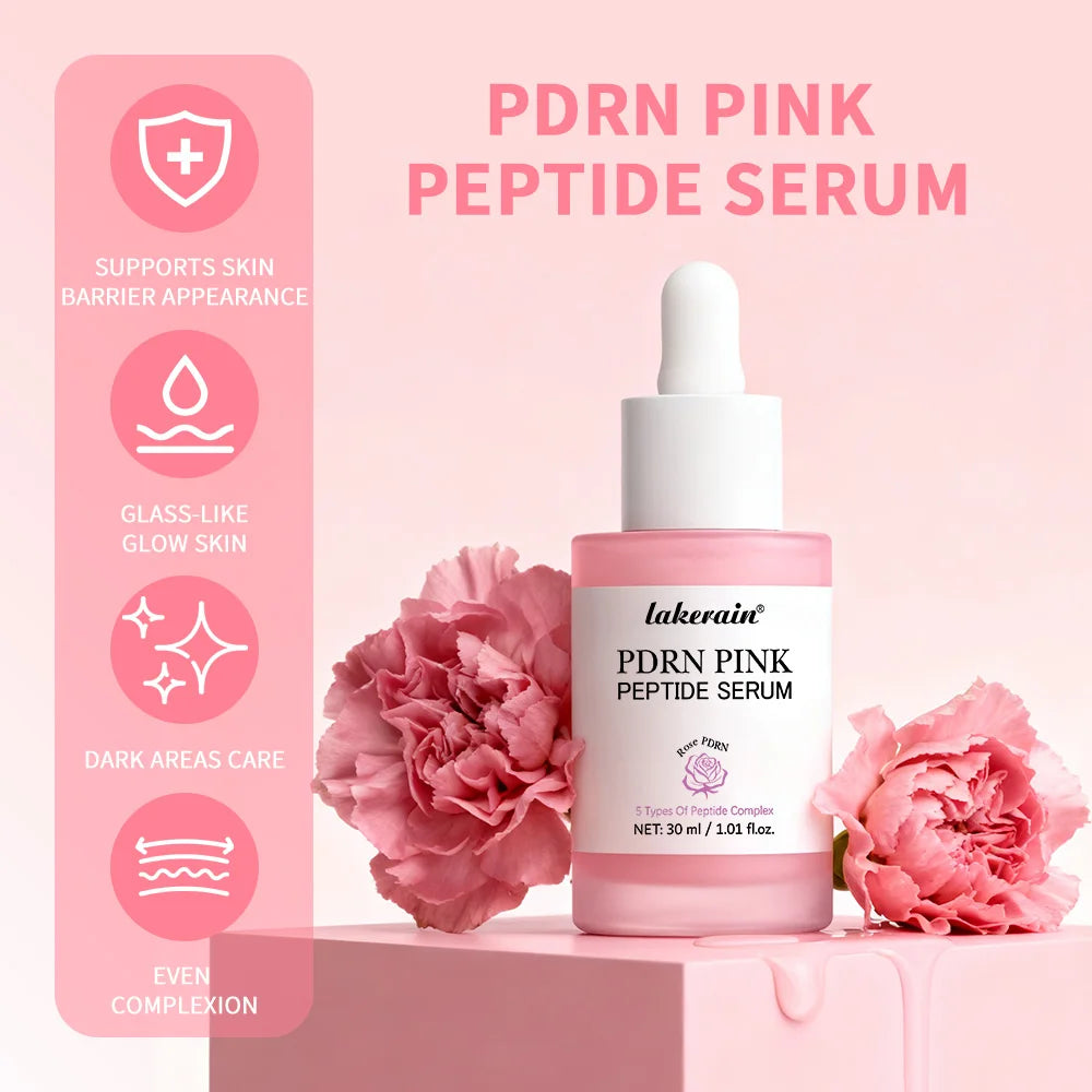 2Pcs Korean Glass Glow Skin Set, Salmon DNA PDRN Pink Peptide Serum With Niacinamide Milky Toner, Hydrating Soothing Firming Kit Dsers