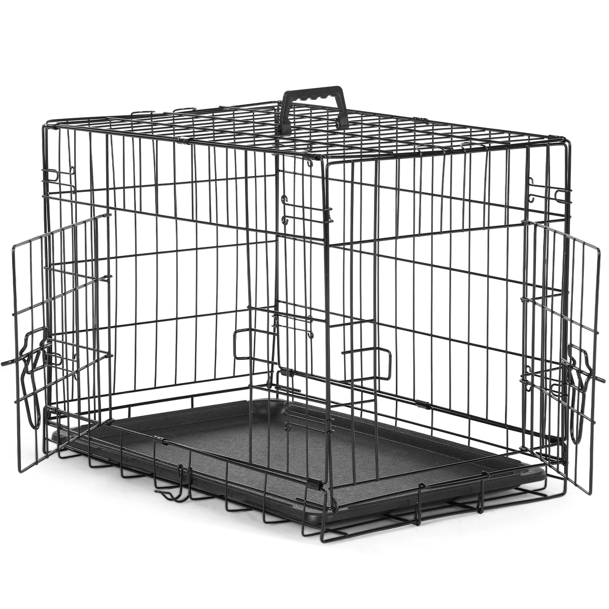 JHK 48" Double-Door Folding Wire Dog Crate