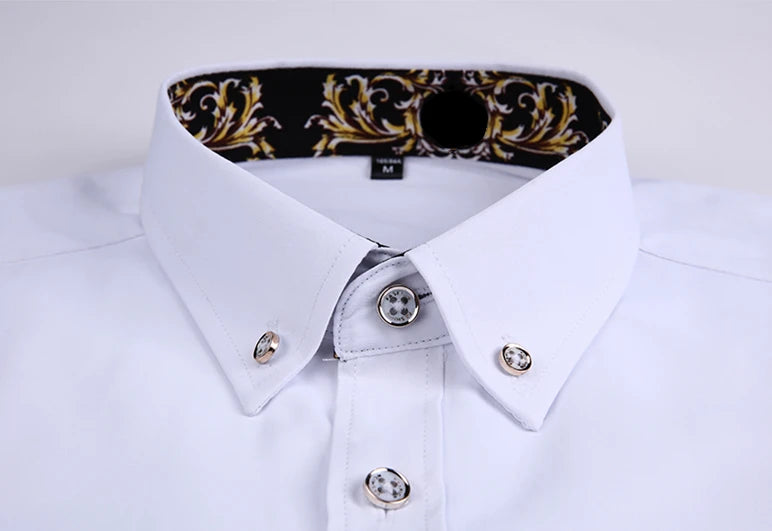 Men's Long-Sleeve Smart Casual Button-Up Shirt