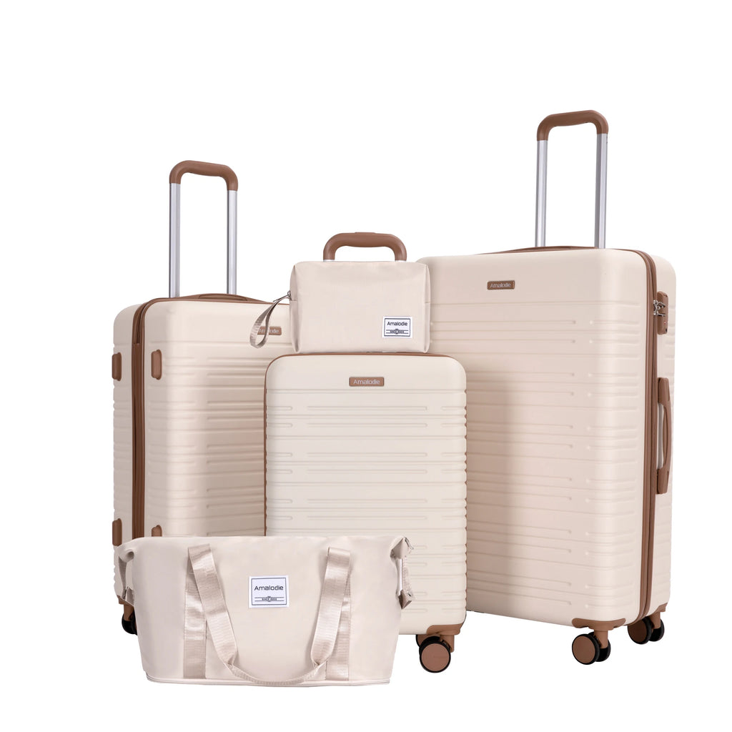 Luggage Sets 5-Piece Suitcases with Double Spinner Wheel,Suitcase Set ABS Hard Case Luggage with TSA Lock Whispering Desires Shoppe