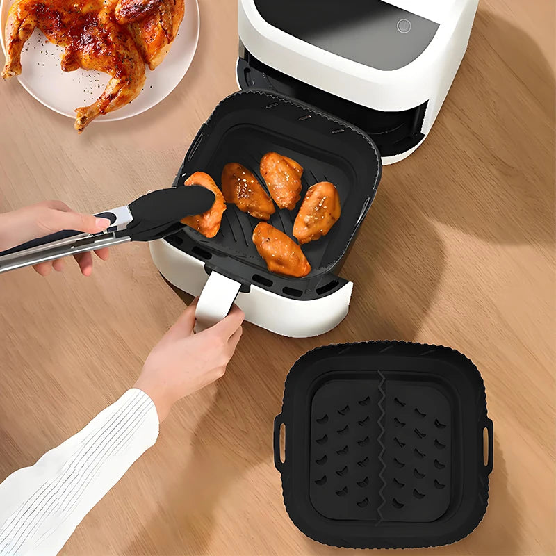 Square Silicone Air Fryer Liner with Divider