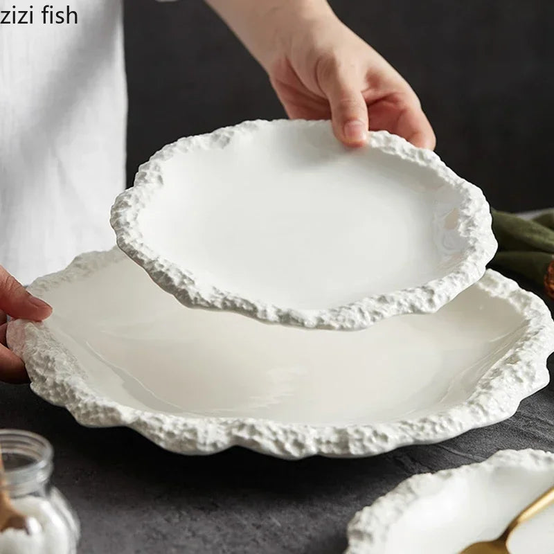 Plain Porcelain Dinner Plates — Assorted Sizes