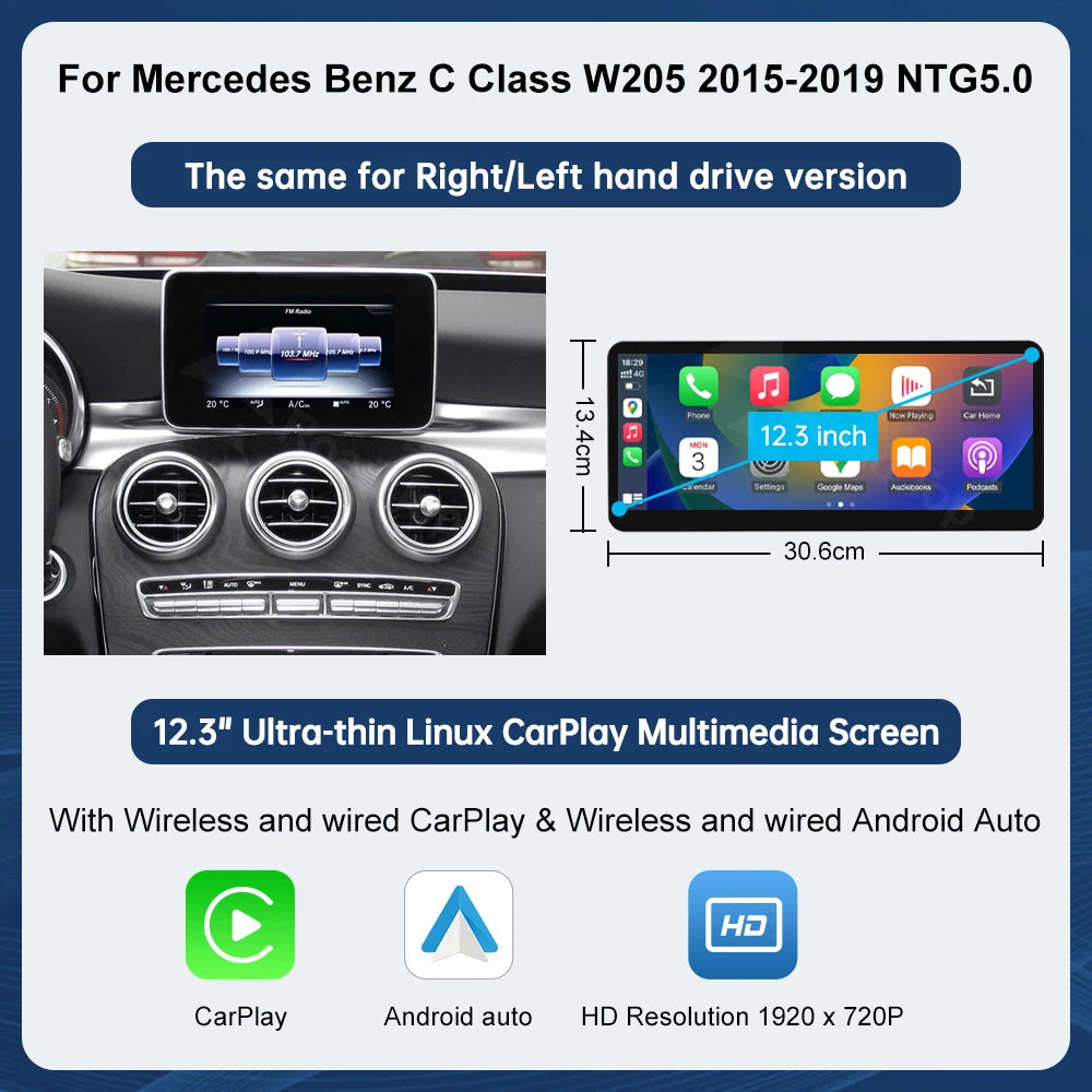 Road Top CarPlay Display for Mercedes-Benz NTG5.0