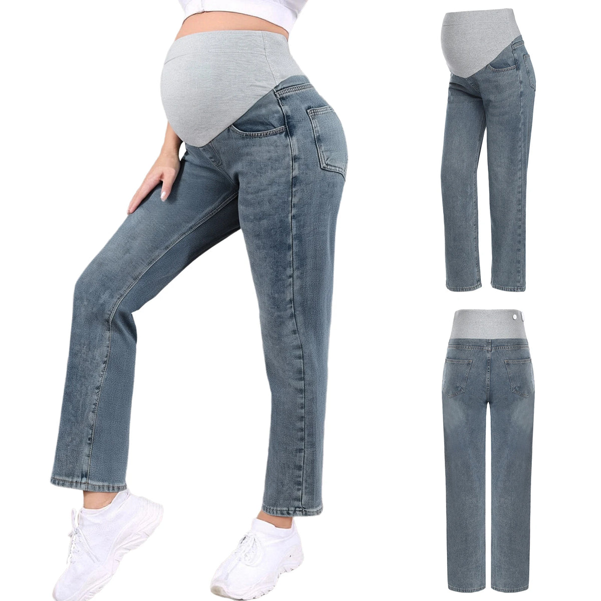Pregnant Women Jeans High Waist Support Belly Maternity Hip Lifting Elastic Denim Pants Shorts for Daily Work Street Loungewear Whispering Desires Shoppe