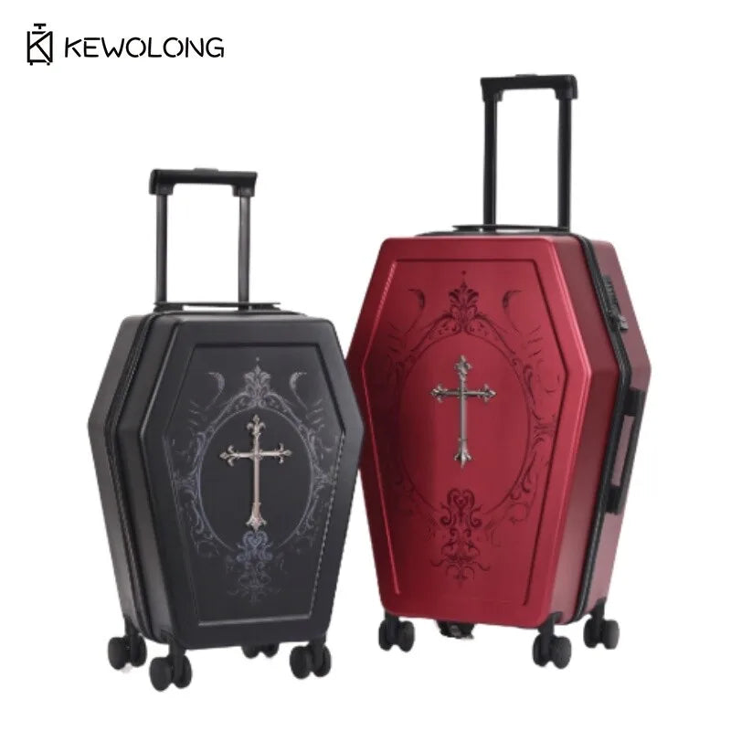 Gothic Coffin-Style Spinner Suitcase