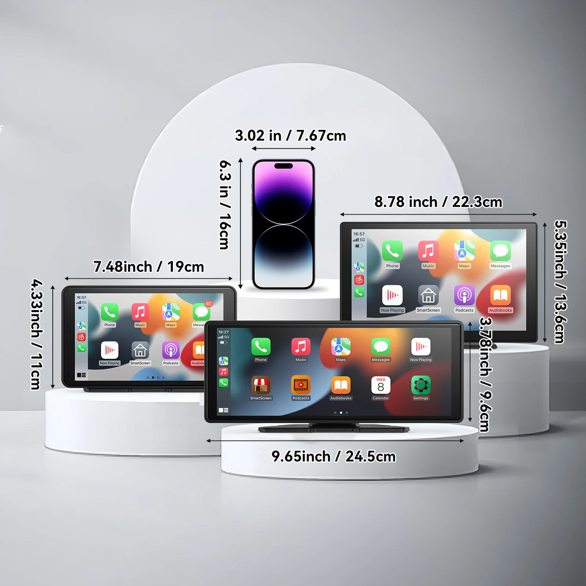 Portable Wireless CarPlay and Android Auto Screen