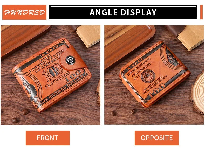 Men's Dollar-Print Card & Coin Wallet