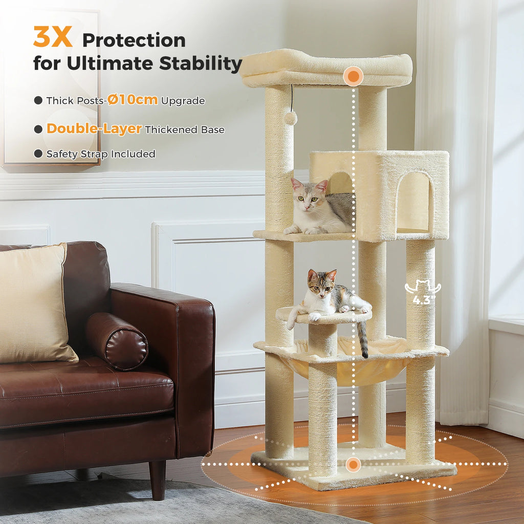 147cm Cat Tree with Large Condo & Hammock
