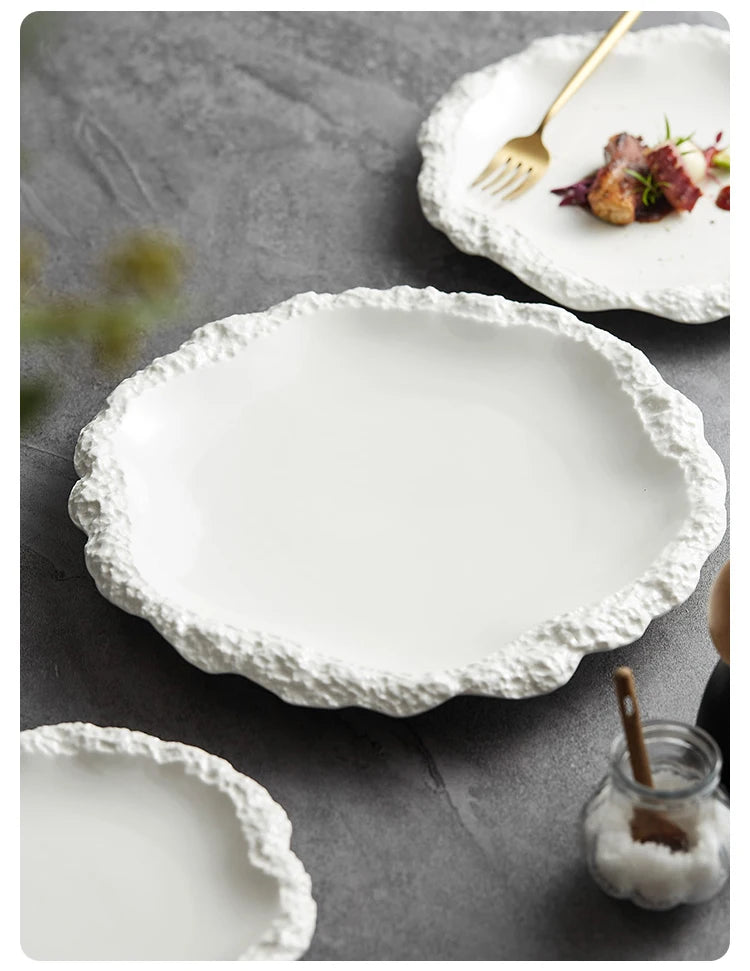 Plain Porcelain Dinner Plates — Assorted Sizes
