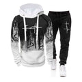 Men's Printed Hoodie & Jogger Tracksuit Set