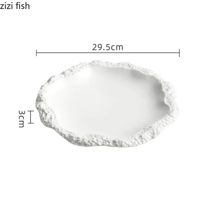 Plain Porcelain Dinner Plates — Assorted Sizes