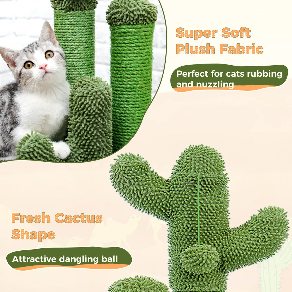 Cactus Cat Scratching Post with Three Poles