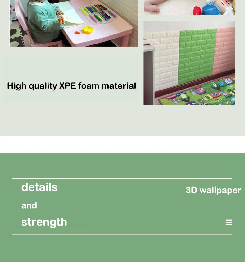 3D Brick-Style Self-Adhesive Wallpaper Roll