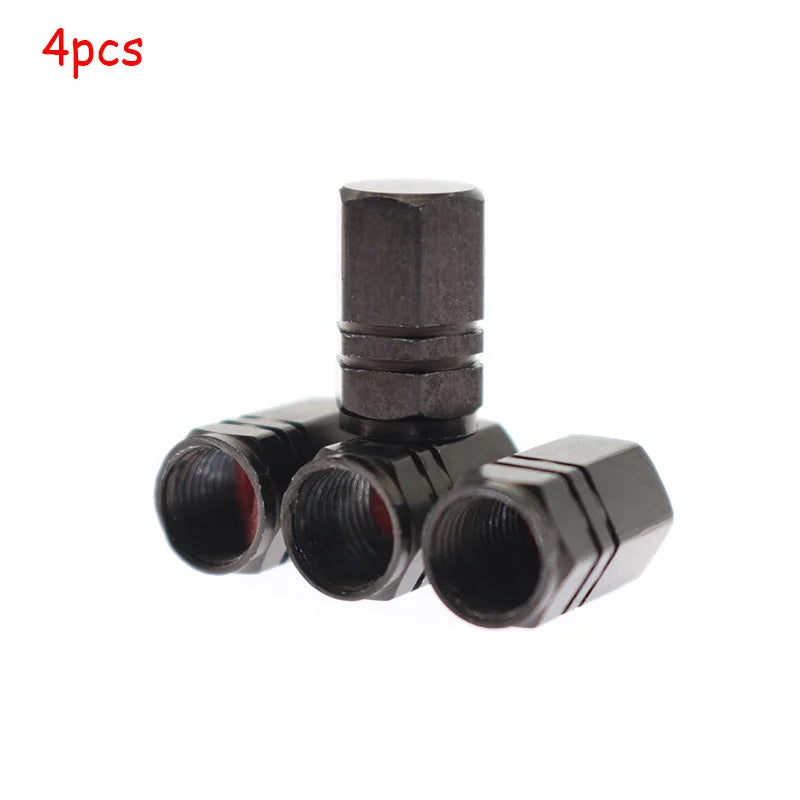 Aluminum Tire Valve Caps with O-Ring – Set of 4