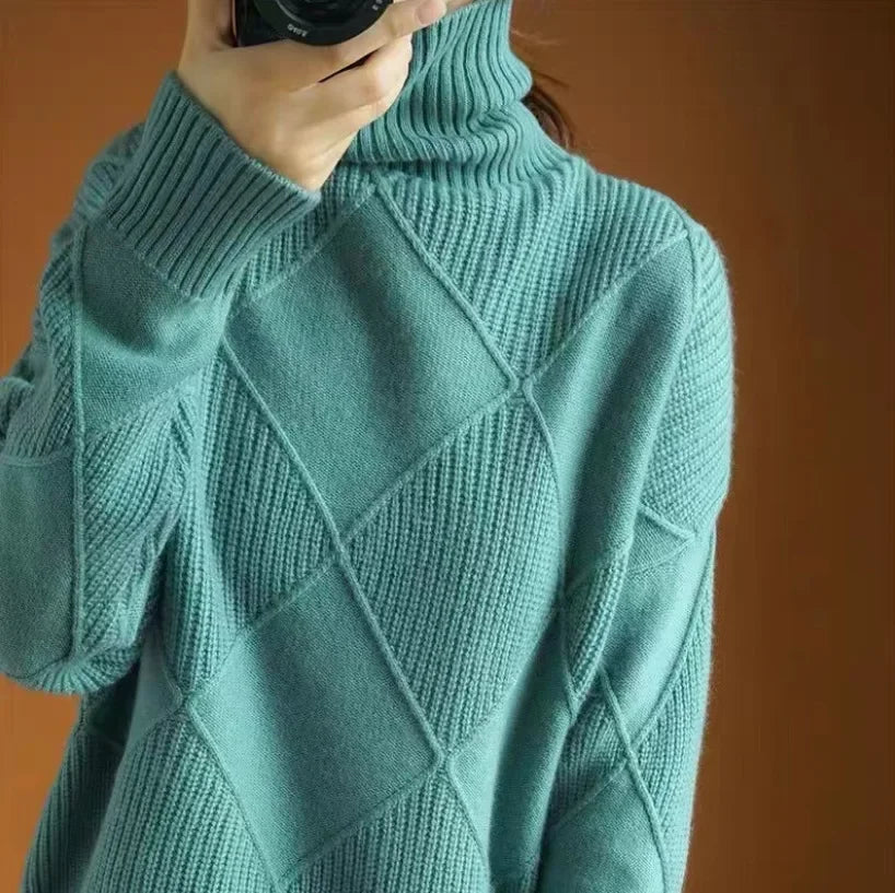 Women's Long-Sleeve Turtleneck Knit Sweater