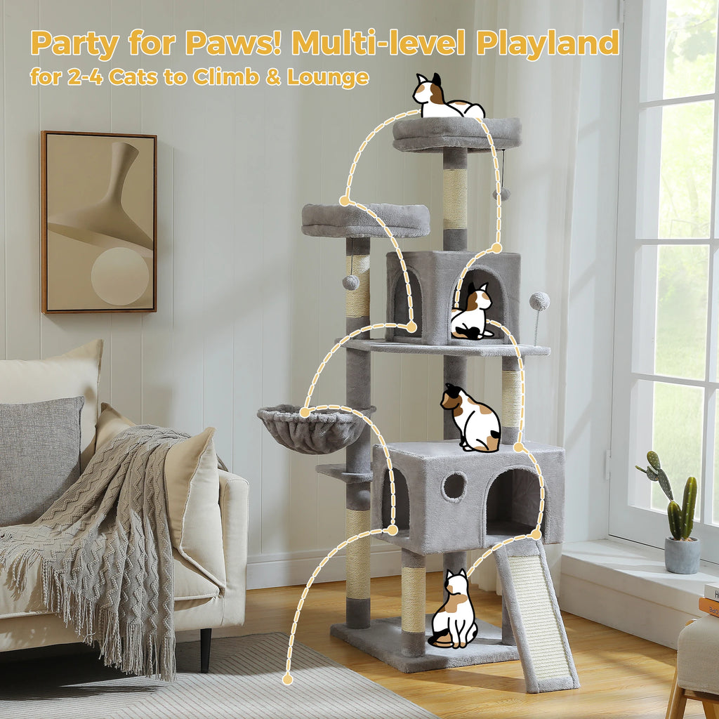 162cm Cat Tree with Sisal Posts & Hammock