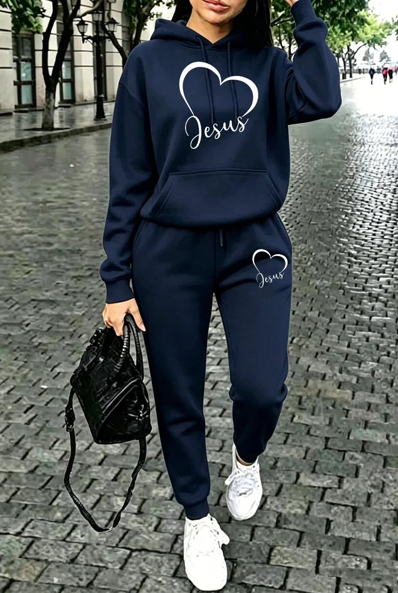 Women's Printed Hoodies and Joggers — Separates or Set