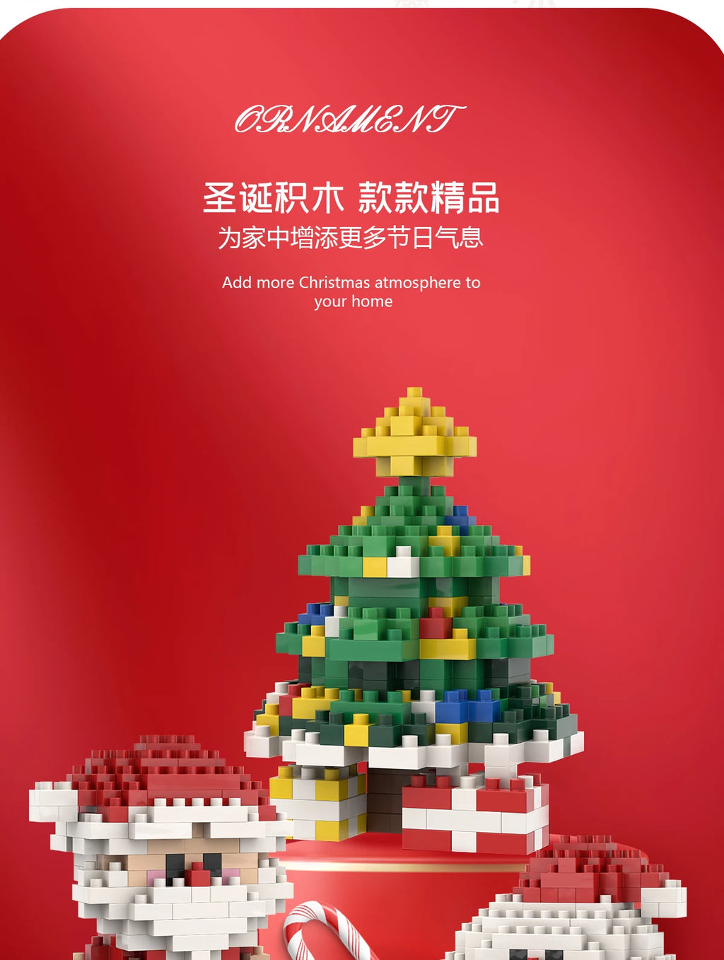 Santa & Reindeer Holiday Micro Building Block Sets