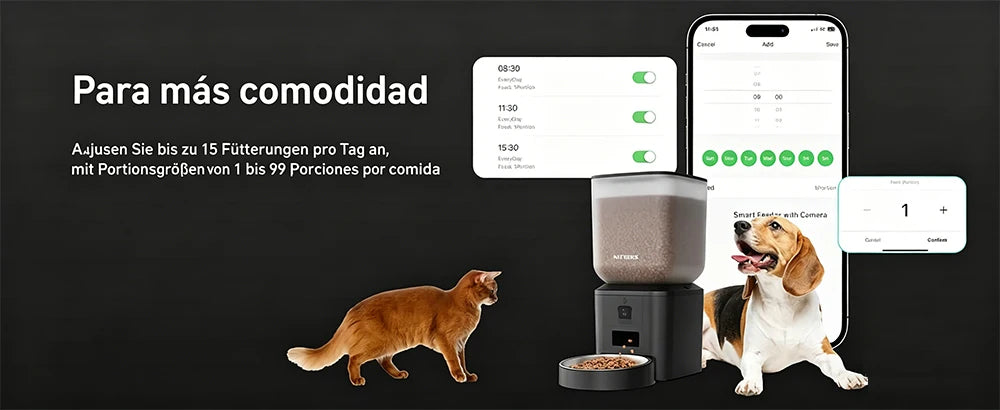 NITYERS 8L Camera Pet Feeder with WiFi