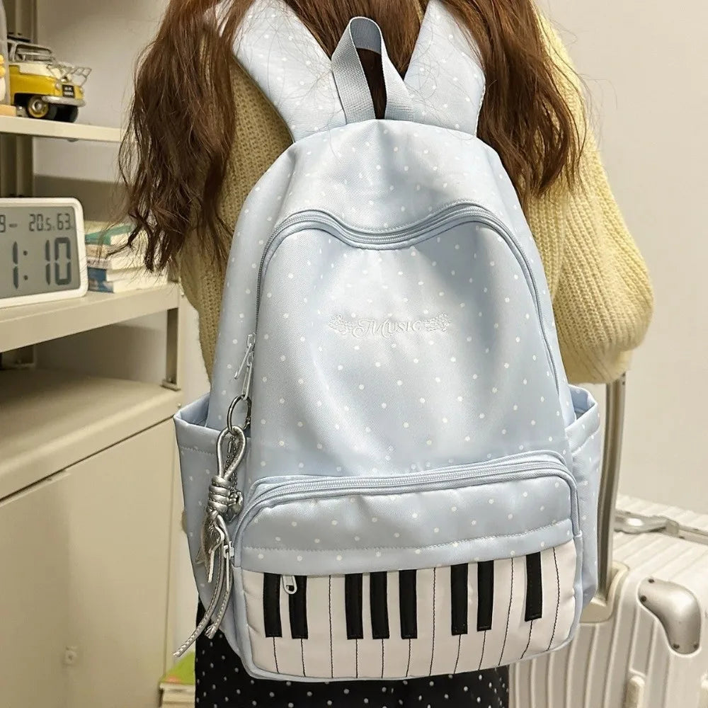 Piano-Key Print Lightweight Backpack