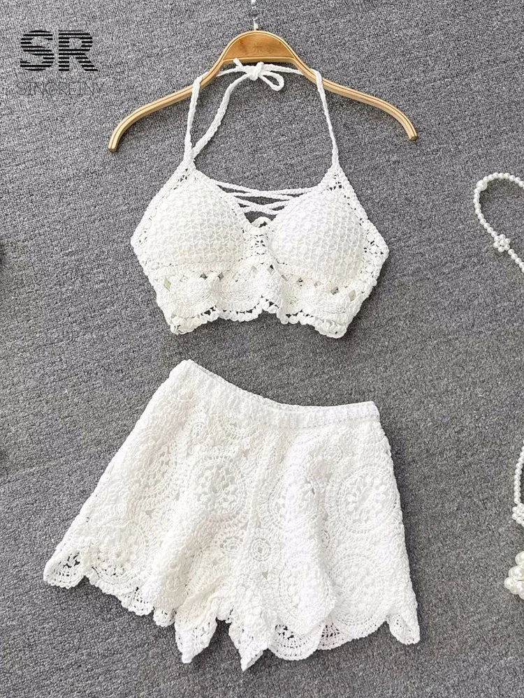 SINGREINY Knit Cami & Shorts Set