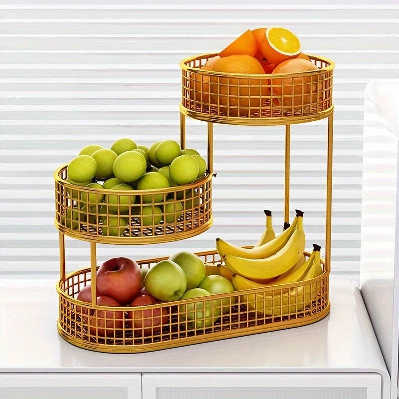 Stainless Steel Tiered Fruit Basket
